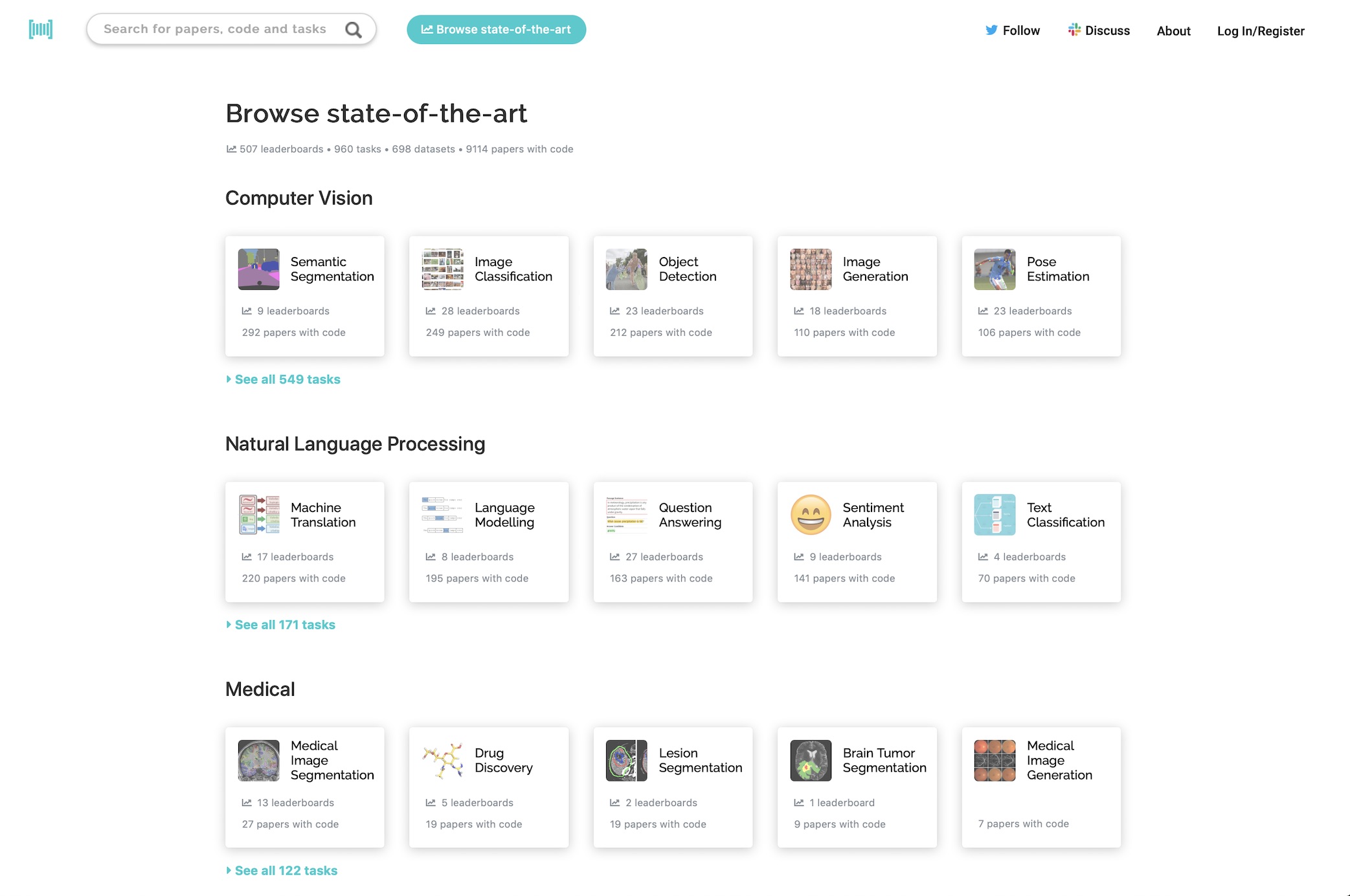 Papers with Code - Browse the State-of-the-Art in Machine Learning